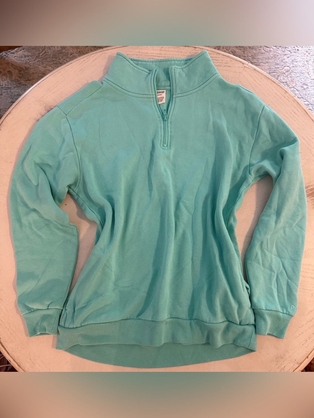 Victoria’s Secret PINK half zip sweatshirt pockets mint green medium